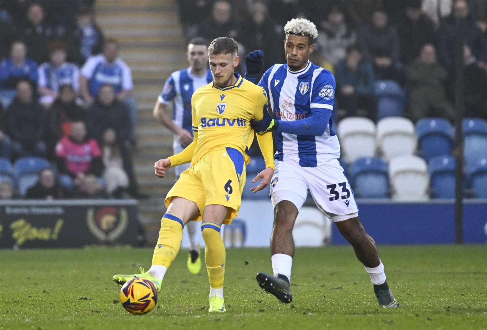 Ethan Coleman in action for the Gills at Colchester Picture: Barry Goodwin