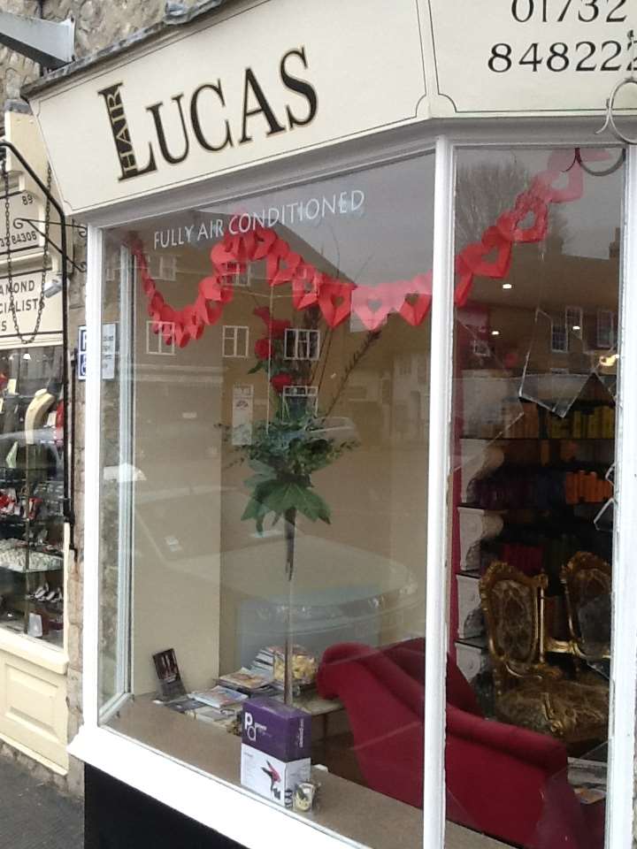 Thieves smashed a window to steal goods and charity boxes from Lucas Hair in West Malling