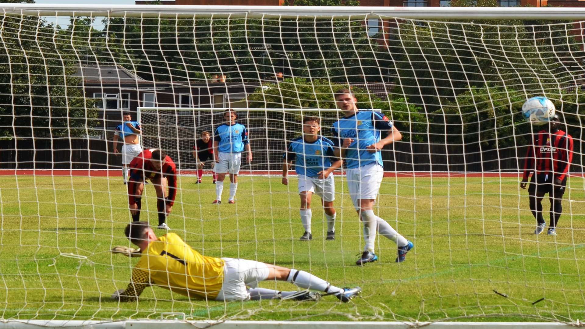 Harry Smith scored four against Erith Town last weekend - but he may start the season in defence for Sittingbourne Picture: Ken Medwyn