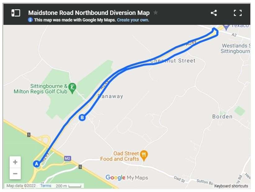 A249 Closed Between Maidstone And Sittingbourne For Stockbury ...