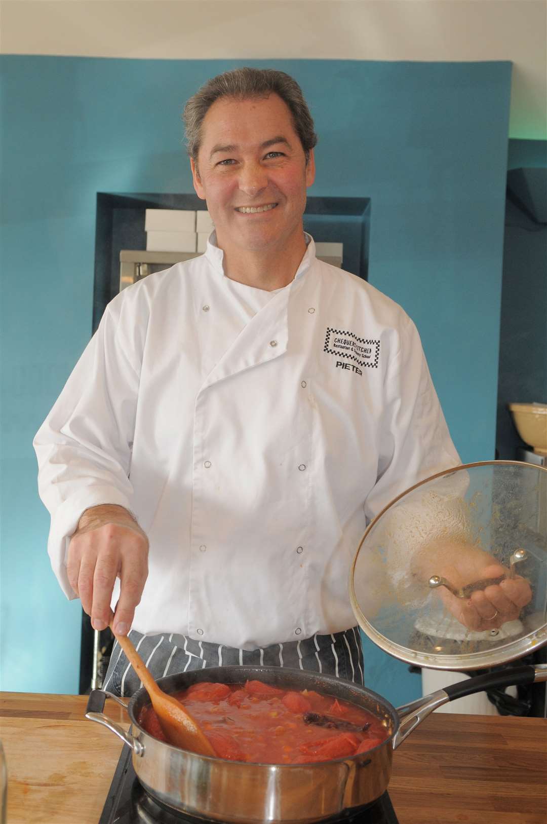 Pieter van Zyl gives a cookery demonstration