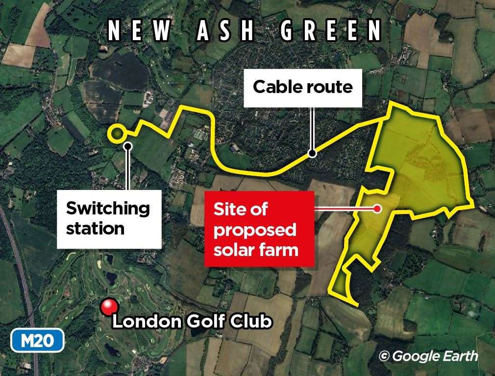 Where the solar panel farm would be if approved