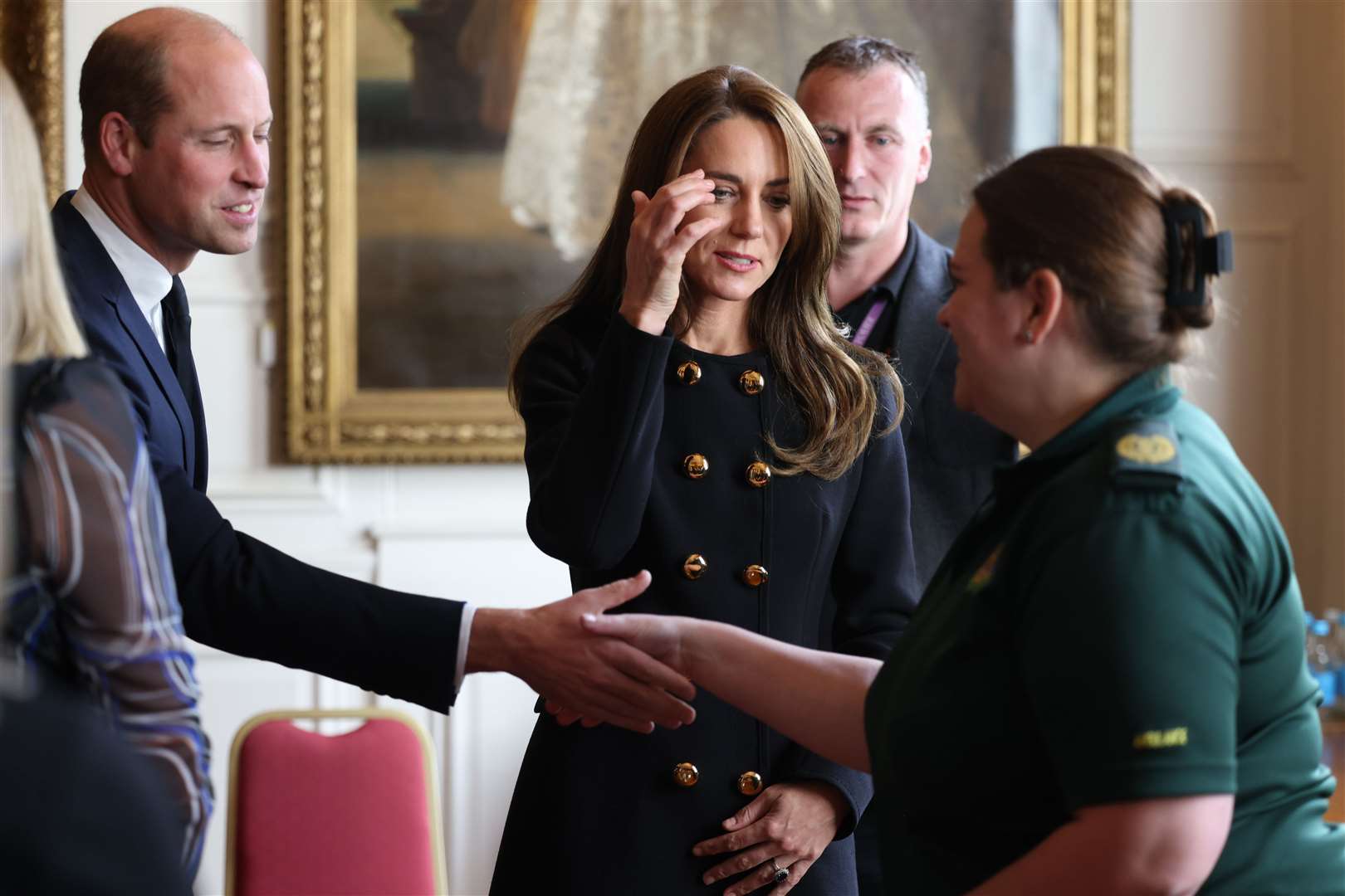 The couple meet volunteers and operational staff at Windsor Guildhall (Ian Vogler/Daily Mirror/PA)