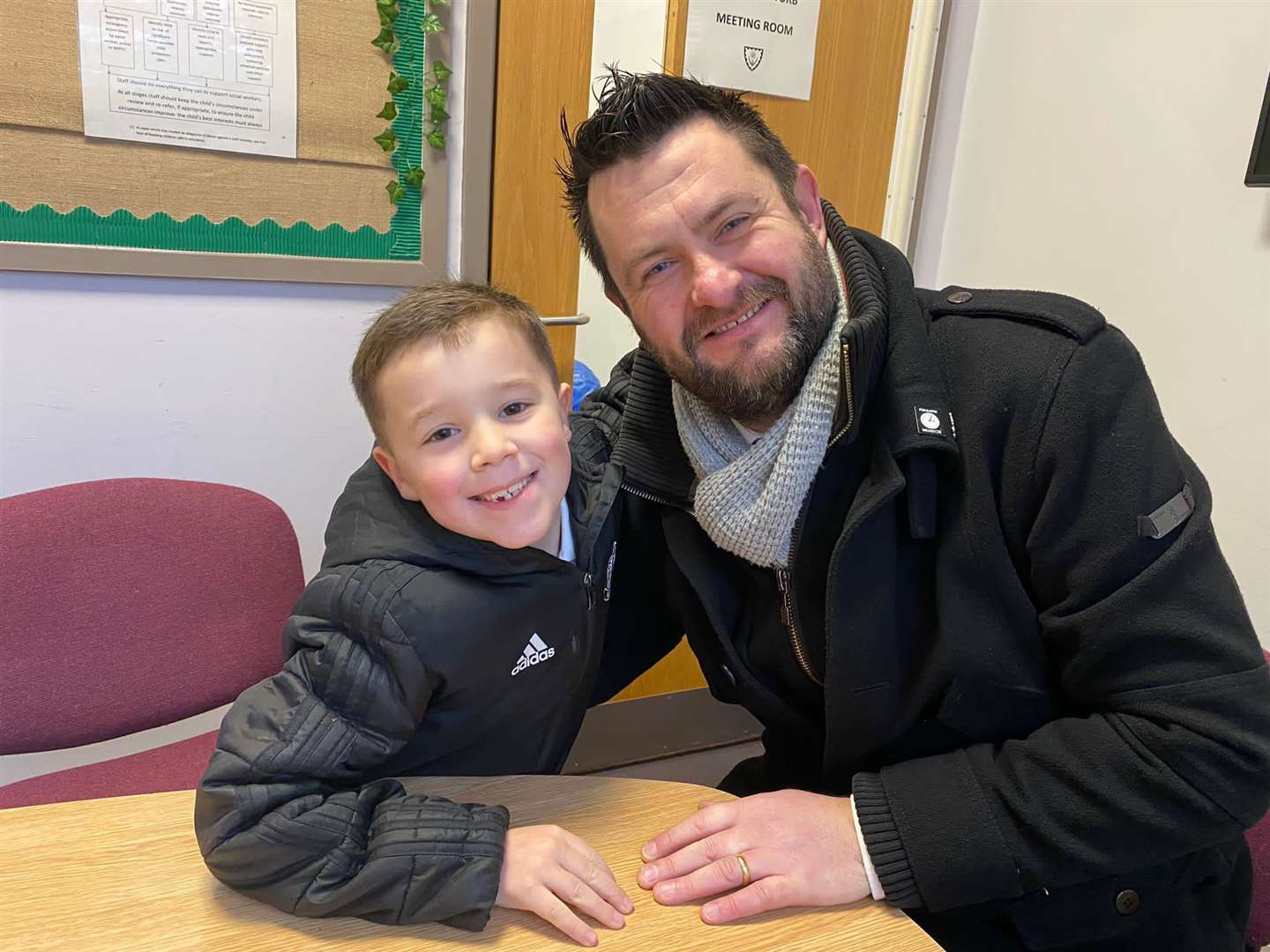 Harvey with his headteacher Dan Harding (Naiomi Goodman)