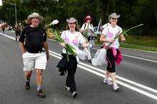 Jo Hollis and Jo Maw from Sittingbourne who took part in breast cancer research Walk the Walk in Holland