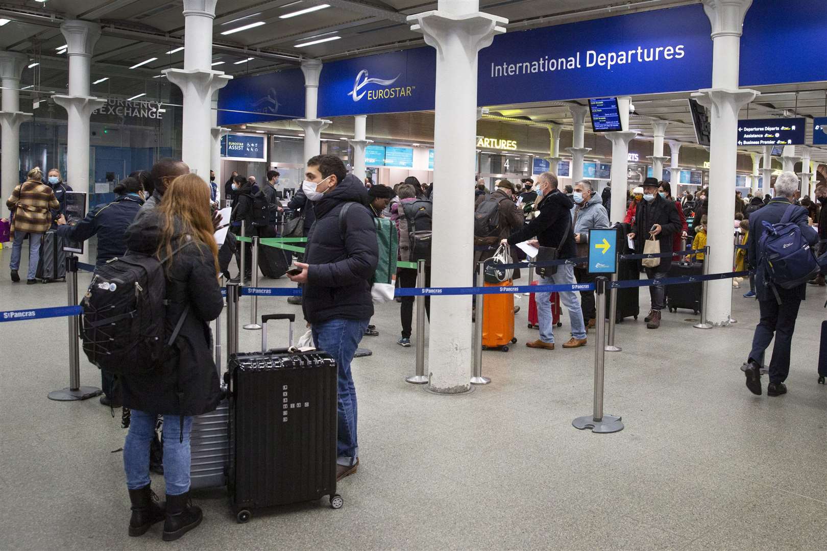 Eurostar urged people to avoid London St Pancras station unless they have a pre-booked ticket (Joshua Bratt/PA)