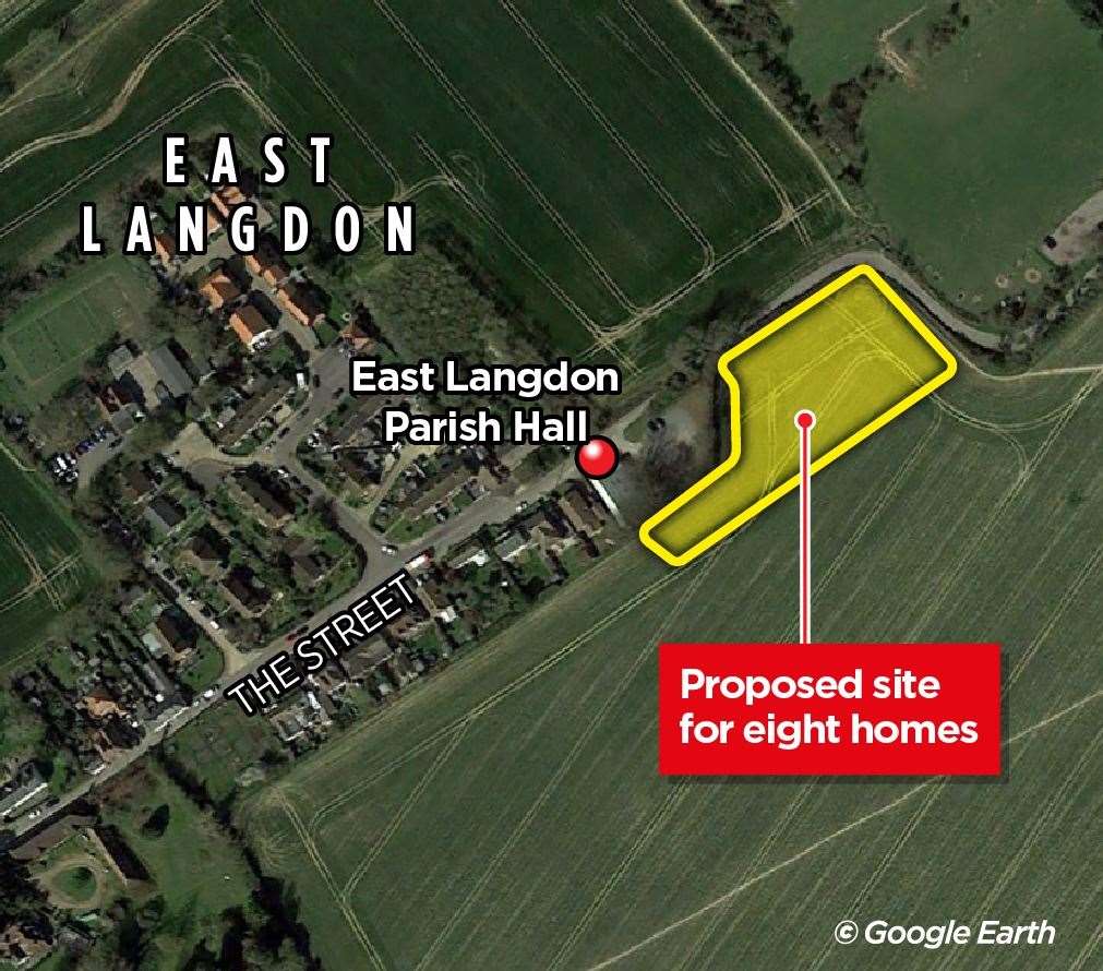 Dover District Council approved proposals for eight homes in East Langdon