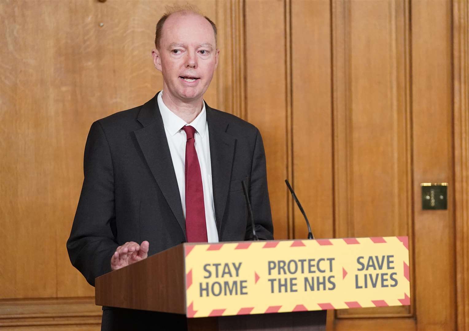 Chief Medical Officer Chris Whitty during a coronavirus briefing (Pippa Fowles/PA)