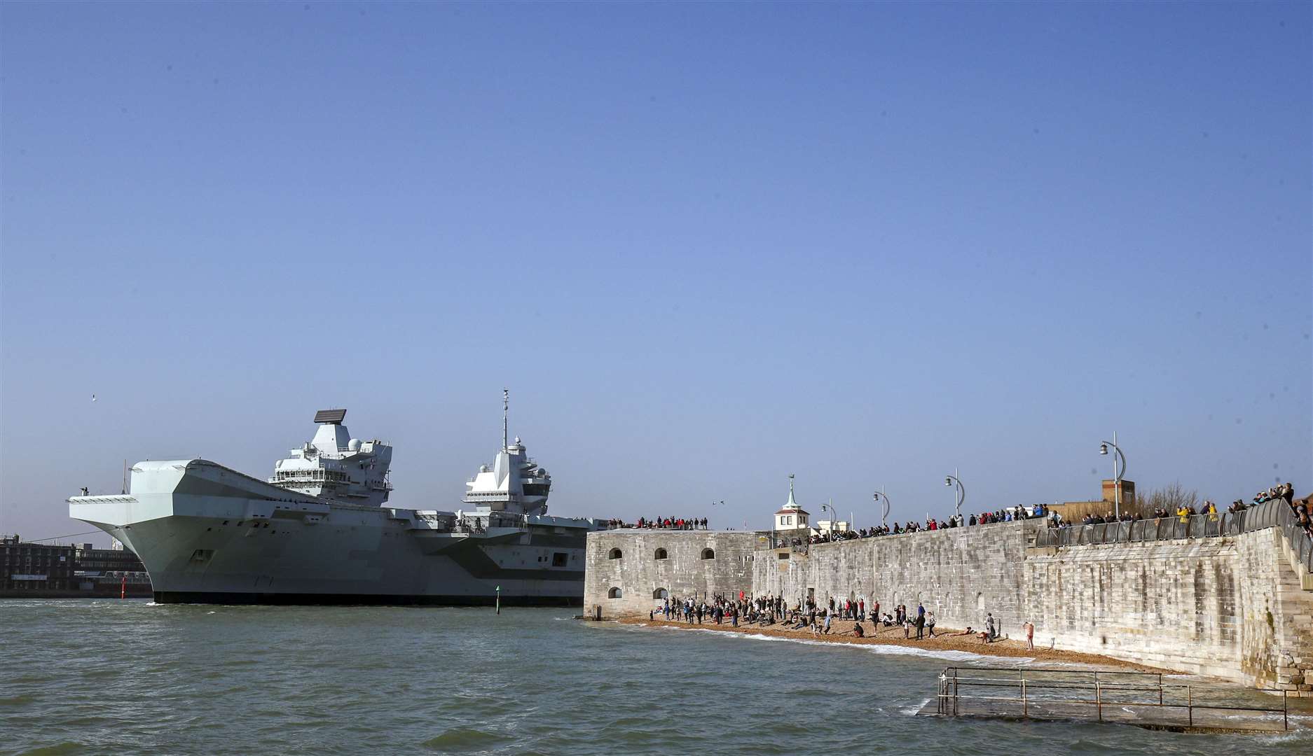 HMS Queen Elizabeth took over the role of fleet flagship in June (Steve Parsons/PA)