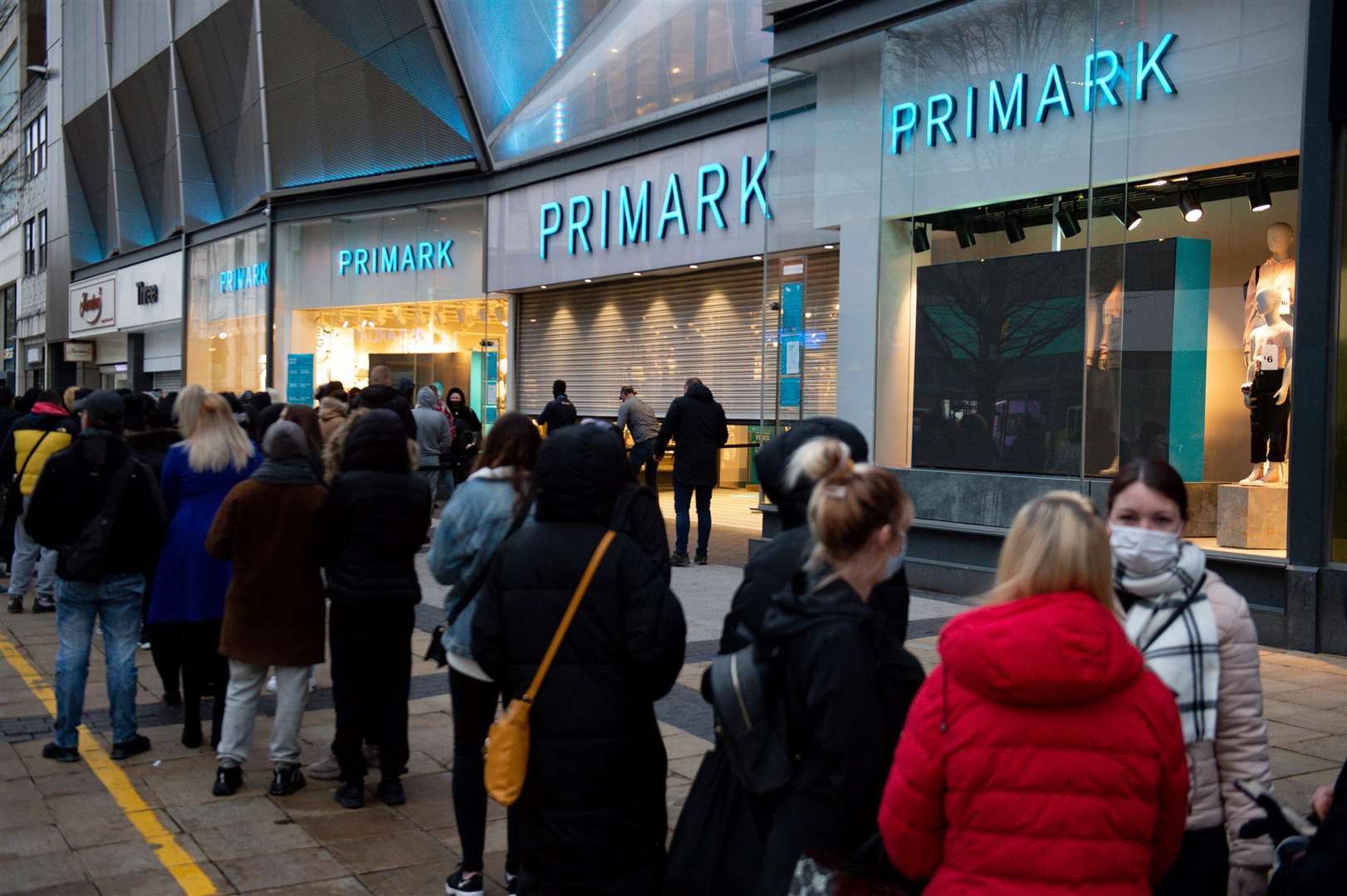 Early-morning shoppers at Primark in Birmingham (Jacob King/PA)