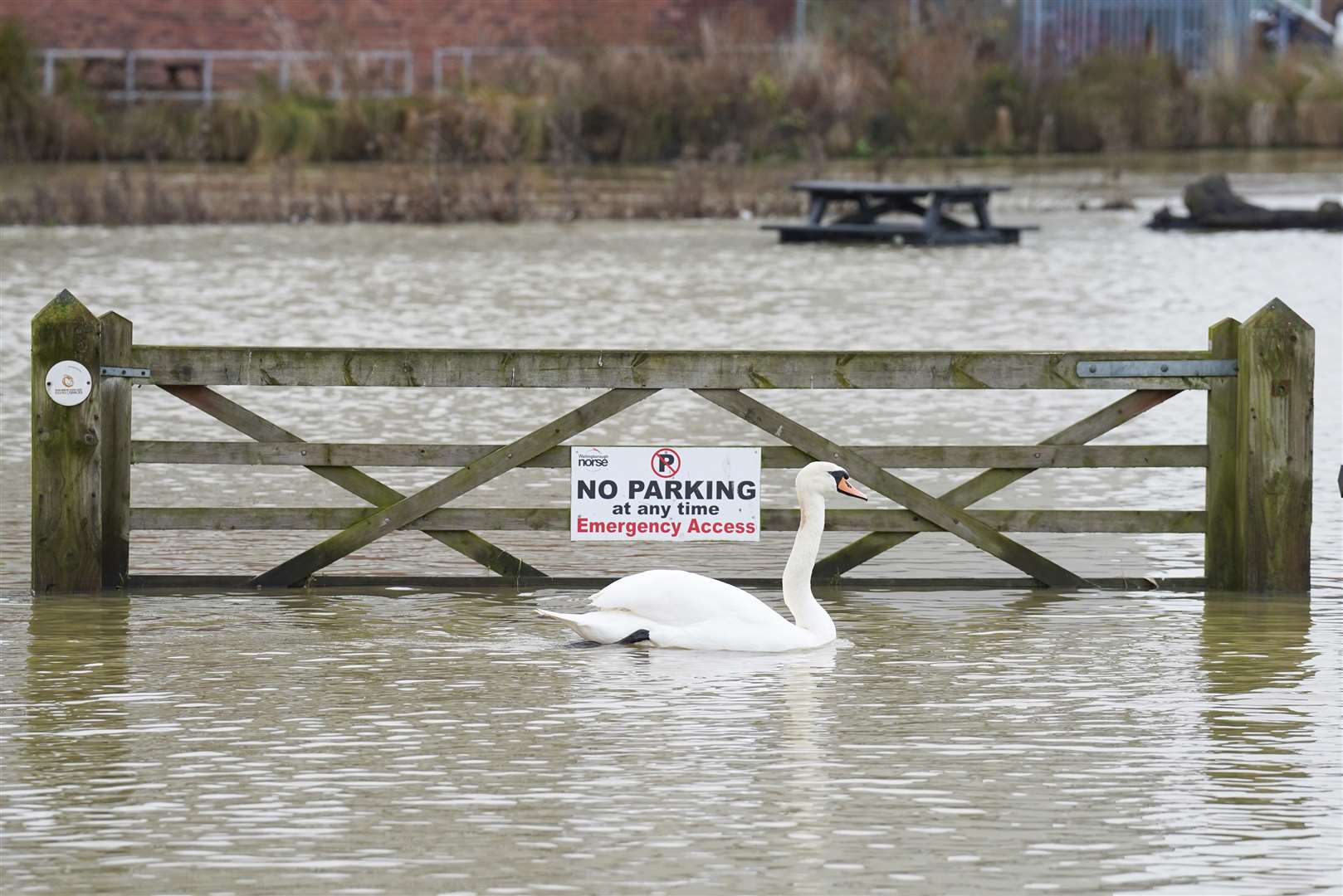 Flooding in Wellingborough due to rising levels of the River Nene (Stefan Rousseau/PA)