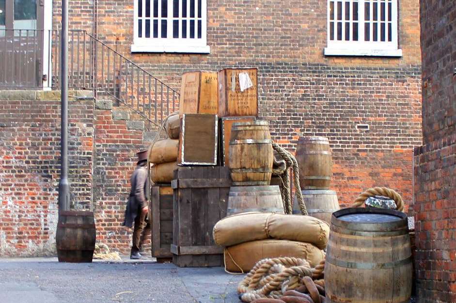 Actors in period costume could be seen among the crew. Pic: Adrian Griffiths