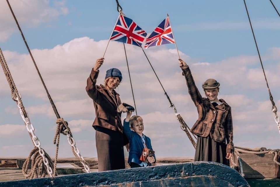 Cast and crew of The Vindication Swim have been shooting scenes off the coast of Minster, Sheppey. Picture: Janet Brown