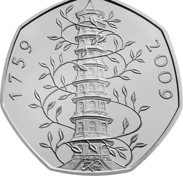 The Kew Gardens 50p piece spent 15 years as the rarest 50p coin in circulation. Image: The Royal Mint.