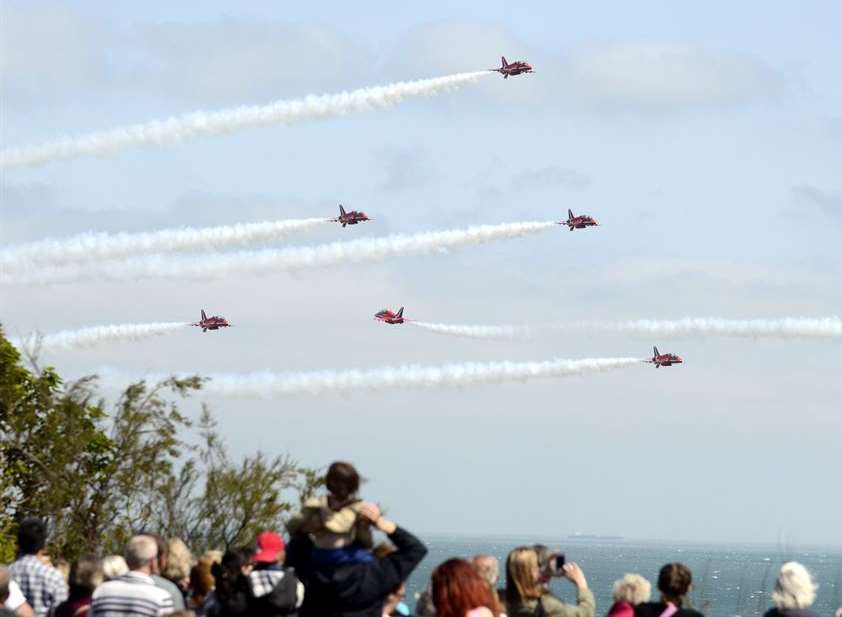 Red Arrows over The Leas at Folkestone