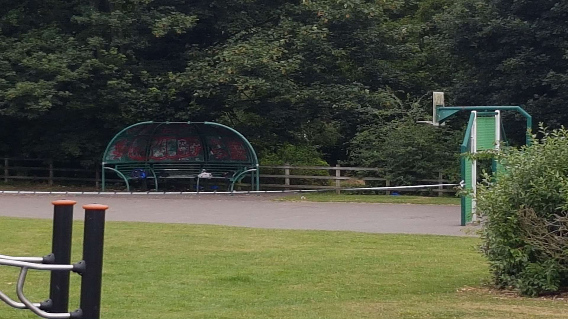 Police cordoned off Prince Arthur's Park in Mill Road, Gillingham