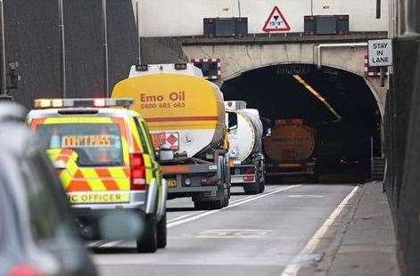 Traffic is delayed after an accident at the Dartford Tunnel. Stock picture