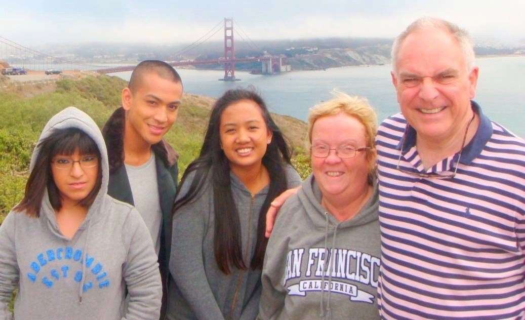 The family on holiday in San Francisco. Left to right: Cecilia, Dominic, Florence, Joanne and David