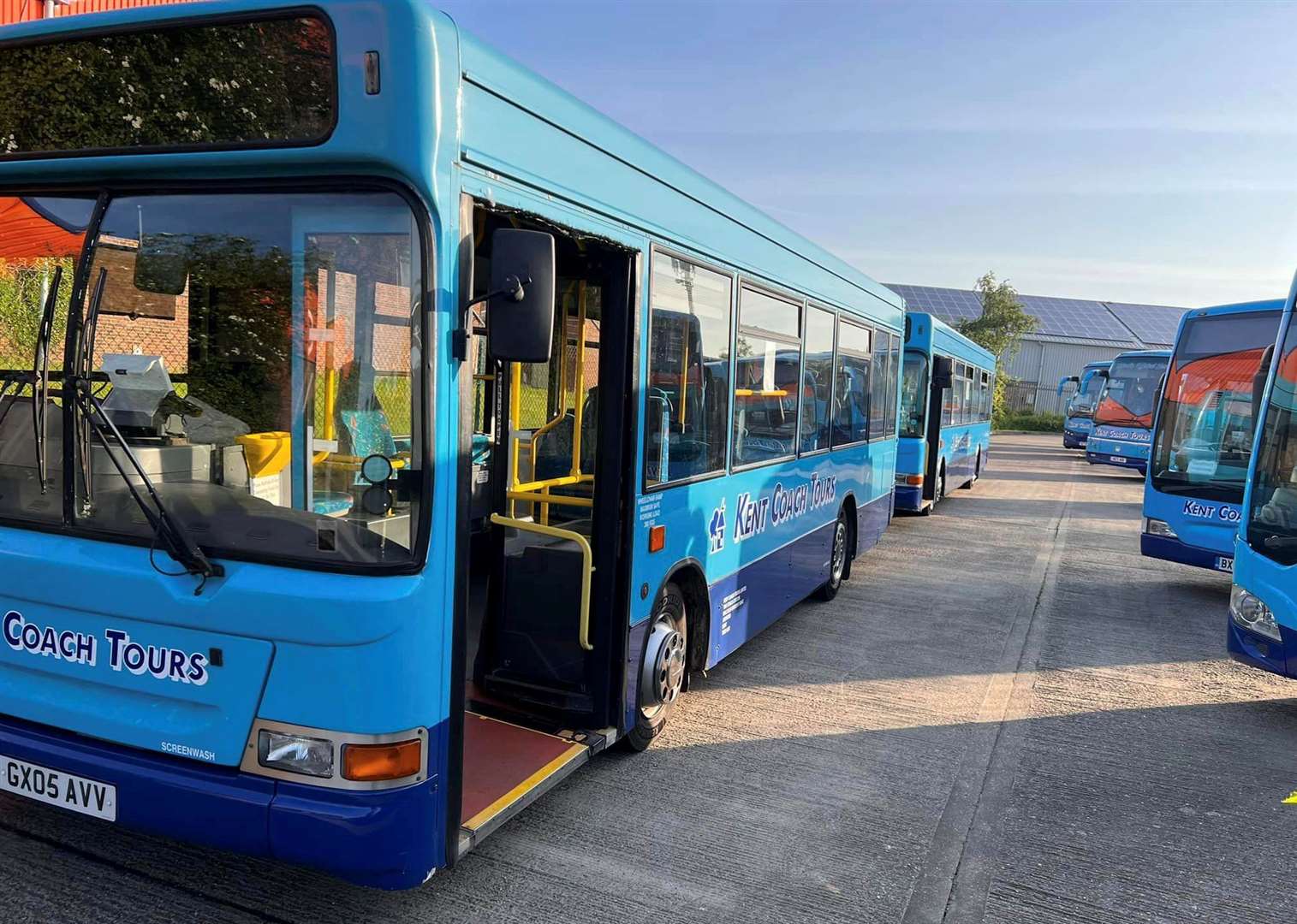 The familiar two-tone blue livery of Kent Coach Tours. Picture: Kent Coach Tours