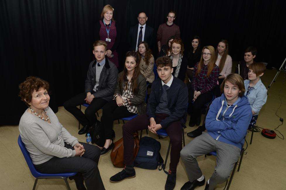 Holocaust survivor Janine Webber with year 12 pupils at The Westlands School