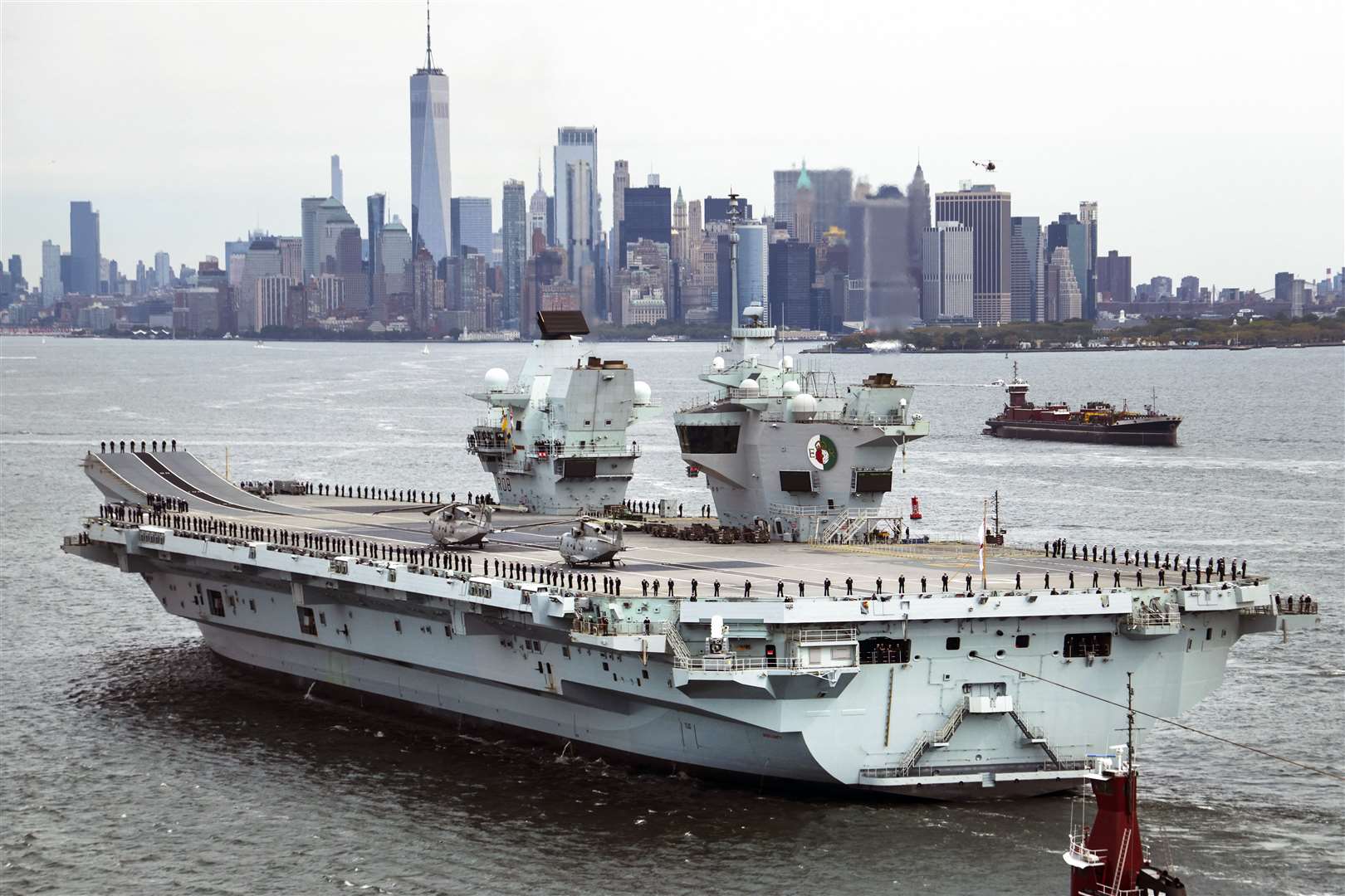 HMS Queen Elizabeth arriving in New York in September (MoD/PA)