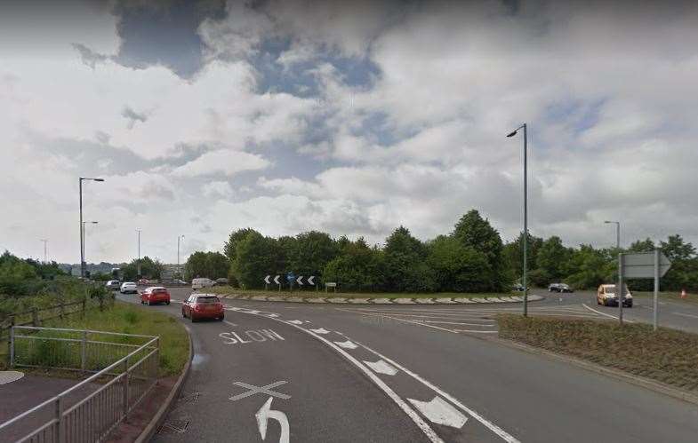 The roundabout off Anthony's Way, Medway City Estate