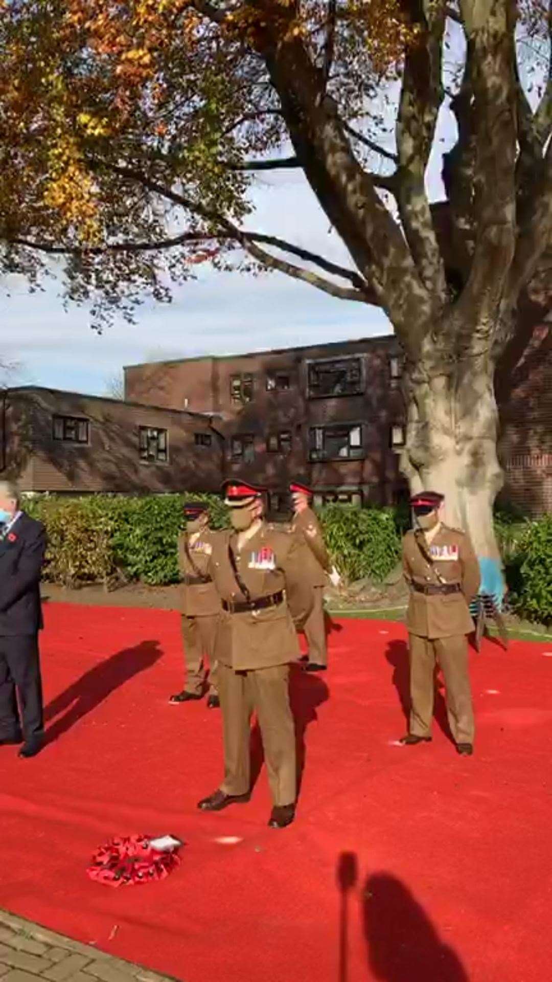 Ashford Garden of Remembrance was closed to the public but the Remembrance Sunday service was broadcast so people could remember from home (43029485)