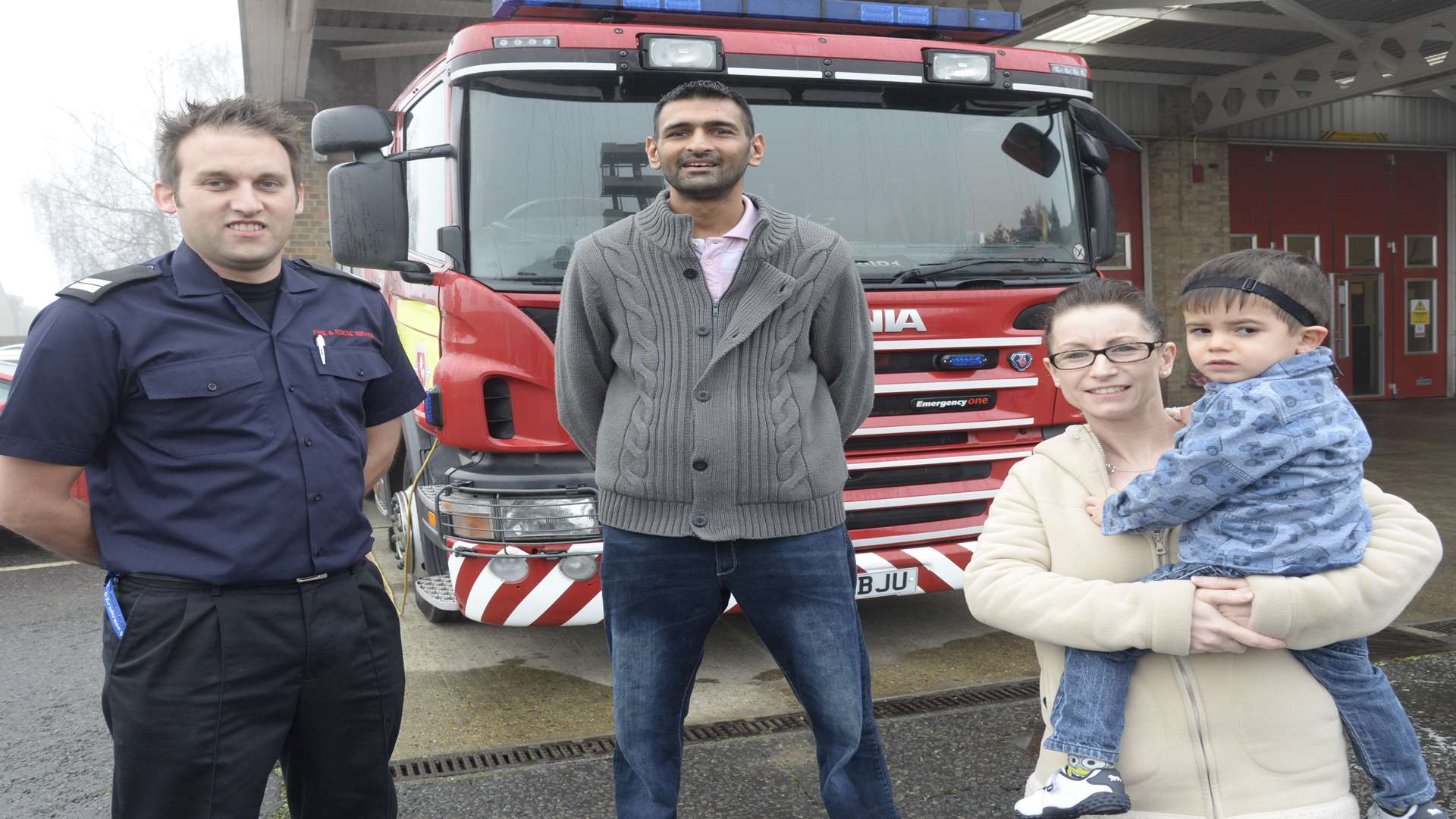 Sat, Michelle and Archie Deogun meet crew manager Rich Emery