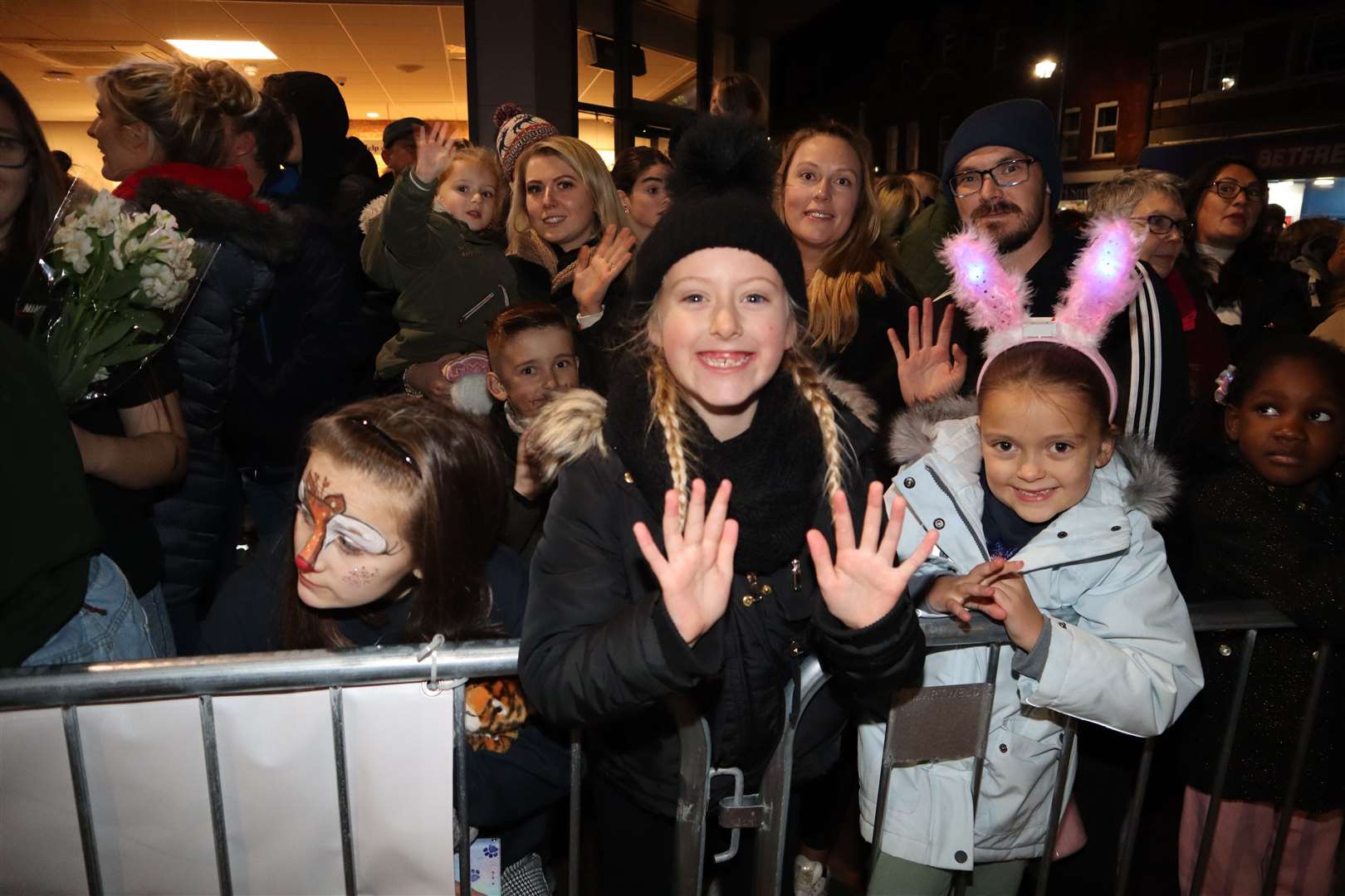 Some of the crowd watching arena acts at the Sittingbourne Christmas lights switch-on