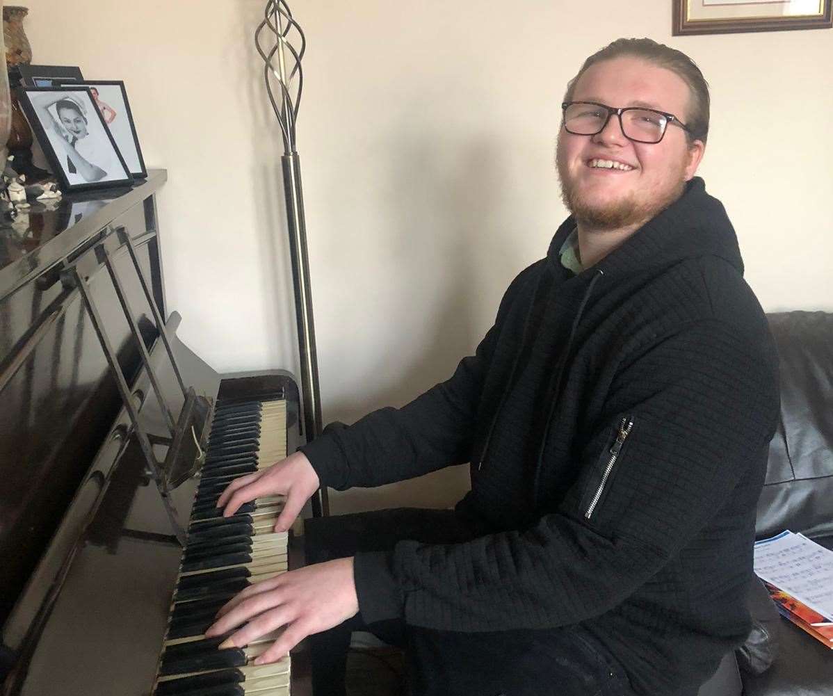 Rhys Davies with his piano. Picture: Rhys Davies (62471480)