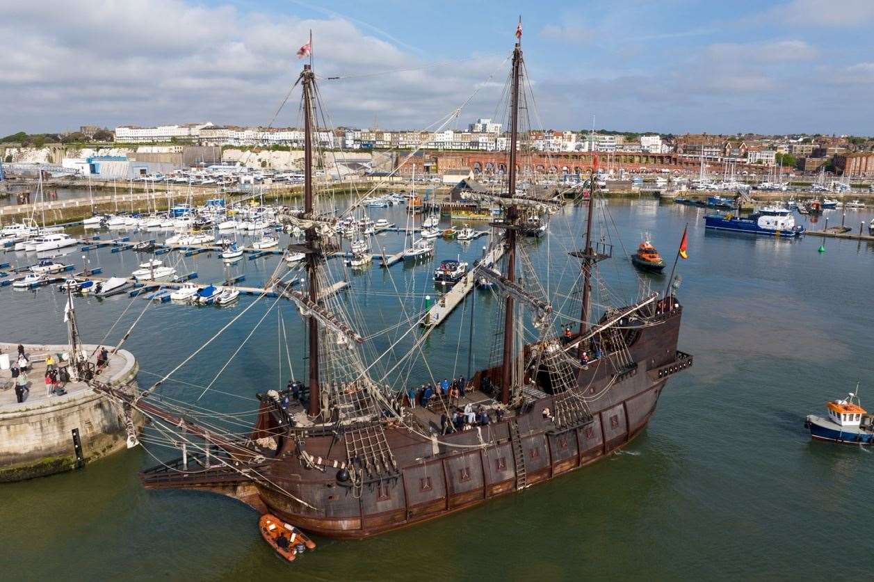 El Galeon Andalucia left Ramsgate at 8.30am. Picture: Alex Wilder