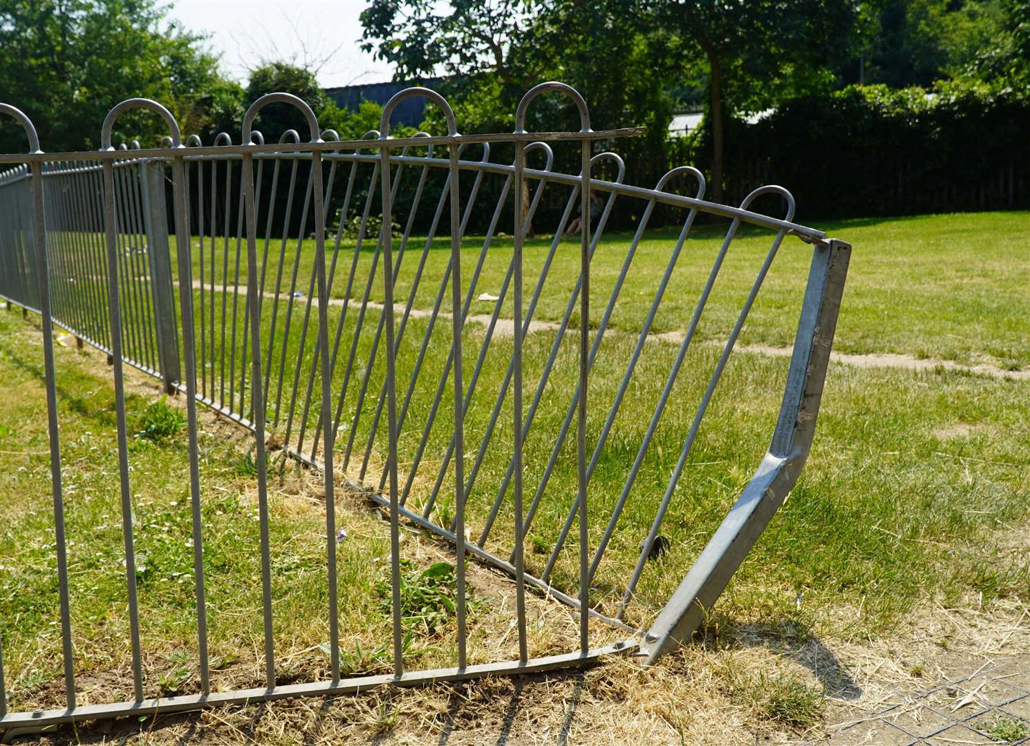 The HGV damaged the fence of a children's play park