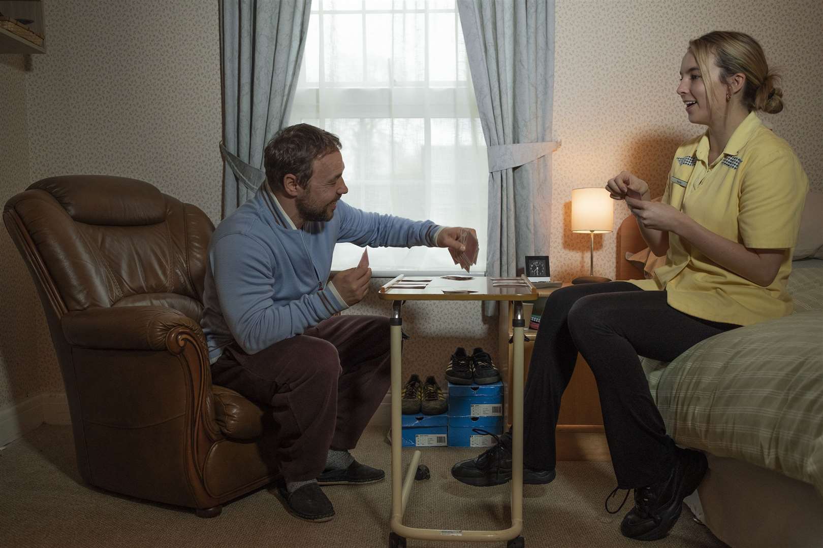 Mr Waluube helped helped the creators of 'Help', starring Tony (Stephen Graham) and Sarah (Jodie Comer). Photo: Channel 4