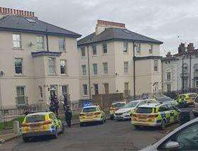 Police at the scene of a medical incident in Lansdowne Square