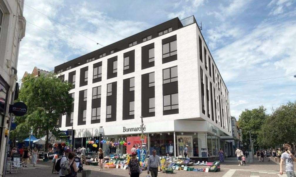 How the new flats above Bonmarche in Folkestone could look. Picture: William Brown