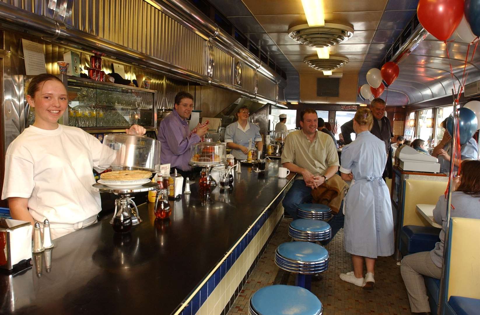 Becky Minto working at the Bybrook Barn diner in 2002