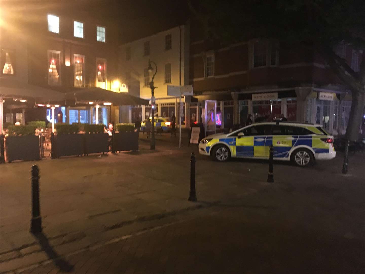 Police responding to the incident at the time