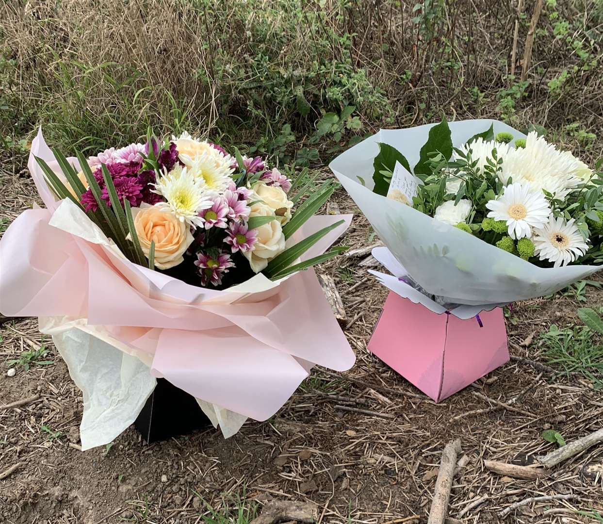 Tributes left for a child who died when a tree fell in strong winds in Bobbing