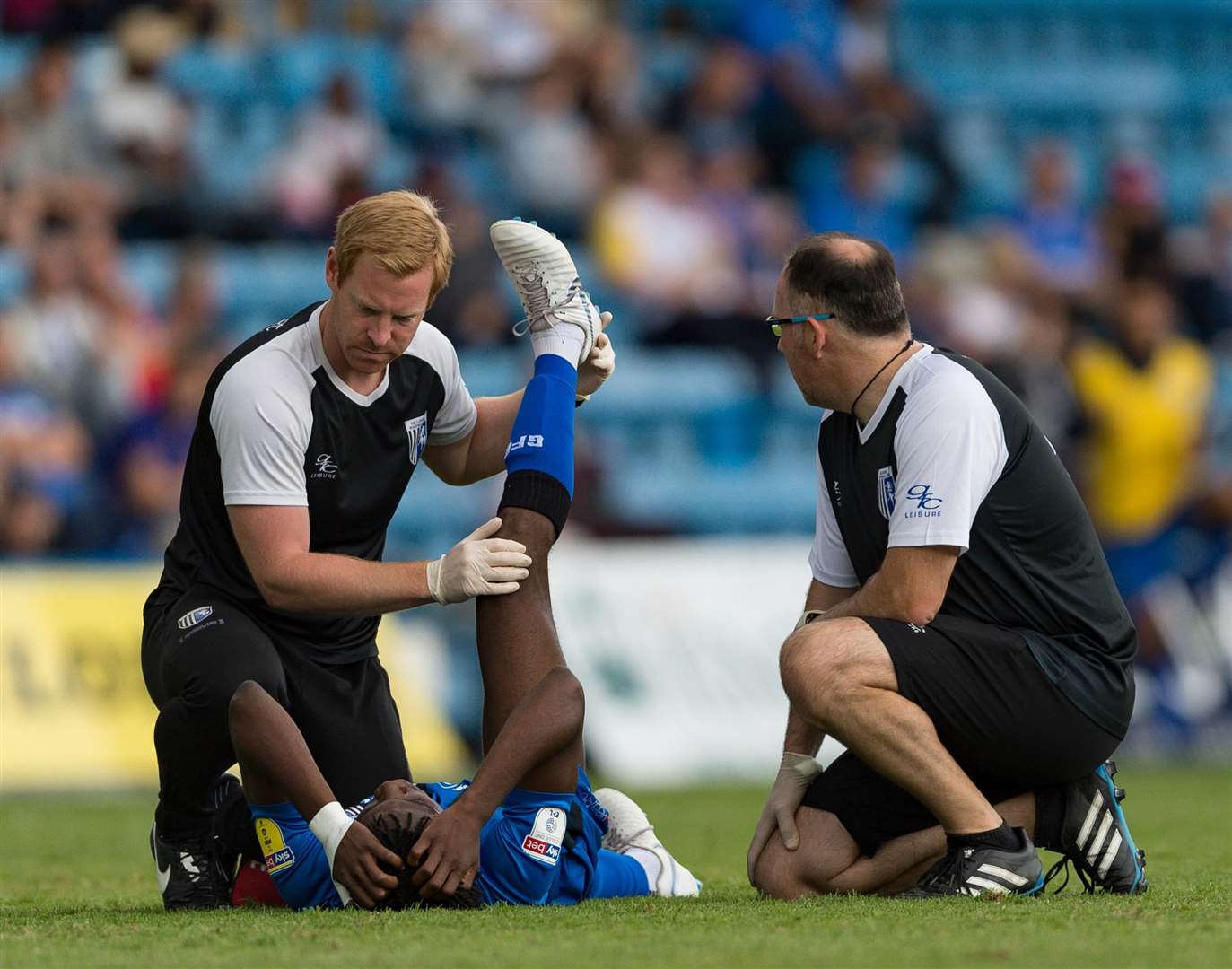 Regan Charles-Cook down injured. Picture: Ady Kerry