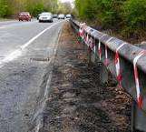 Scene of site of a fatal car accident on the A2070 near Hamstreet