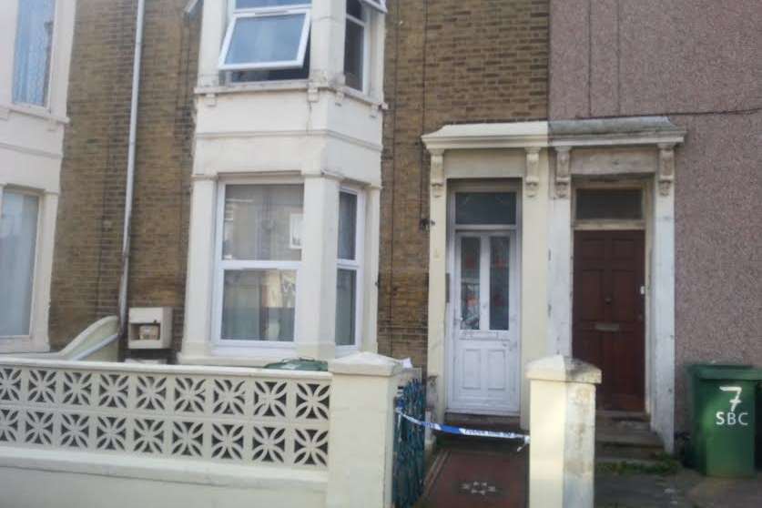 Police tape around a house in Strode Crescent, Sheerness, after a fire