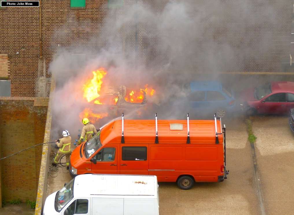 The car was destroyed. Picture: John Moss