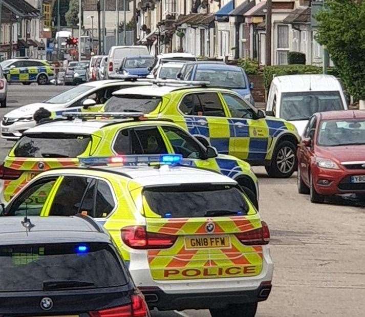 Ingram Road and Church Street filled with armed police