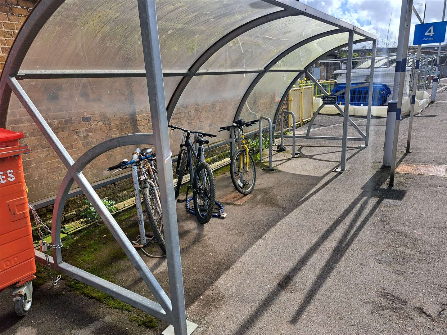 The bike racks at Maidstone West Station