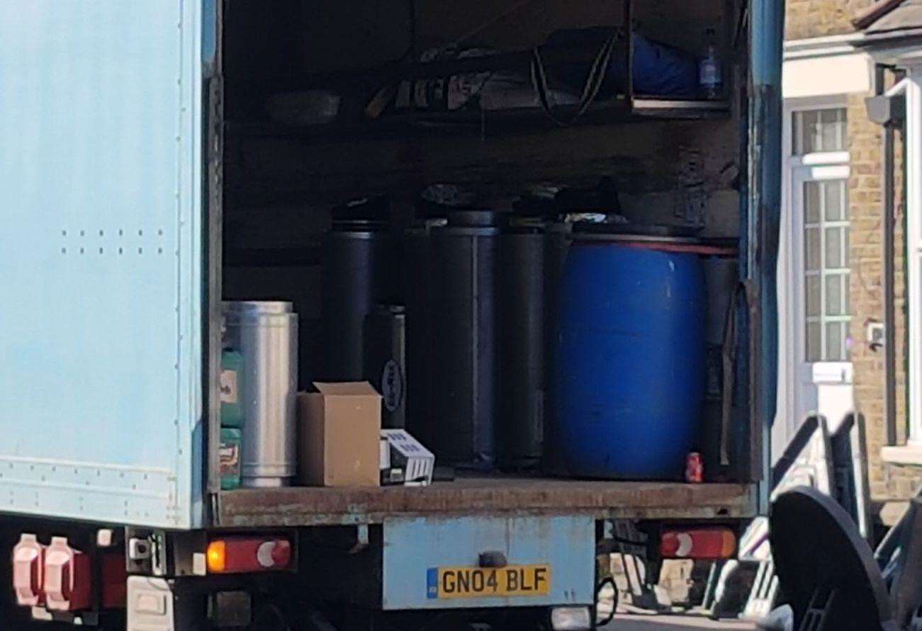 Stash of cannabis plants being taken away by police after drugs bust in St George's Avenue, Sheerness. Picture: Charlene Greenings