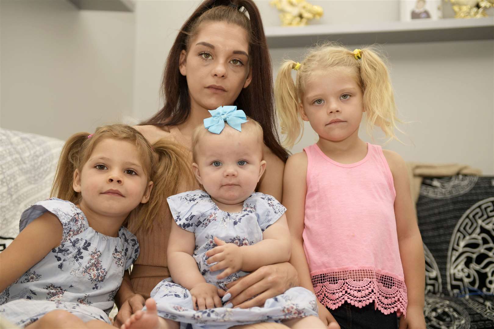 From left: The Williams family, Emily-May, mum Tina with baby Annie-Marie and Shantilly-Rose Picture: Barry Goodwin