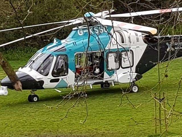 The air ambulance landed in a nearby park. Picture Stuart Ebbs.