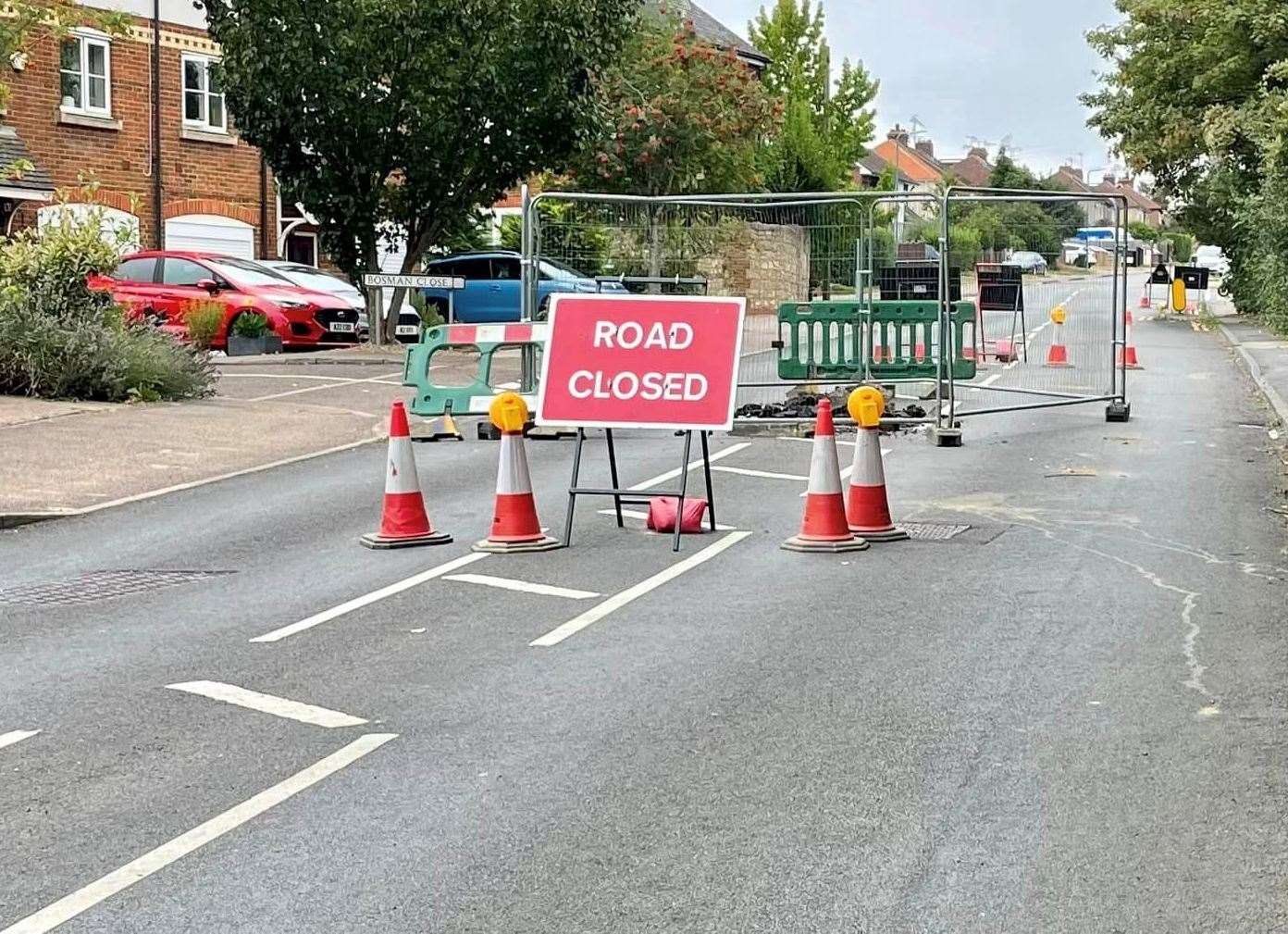 The road has shut for works. Picture: Cllr Chris Passmore