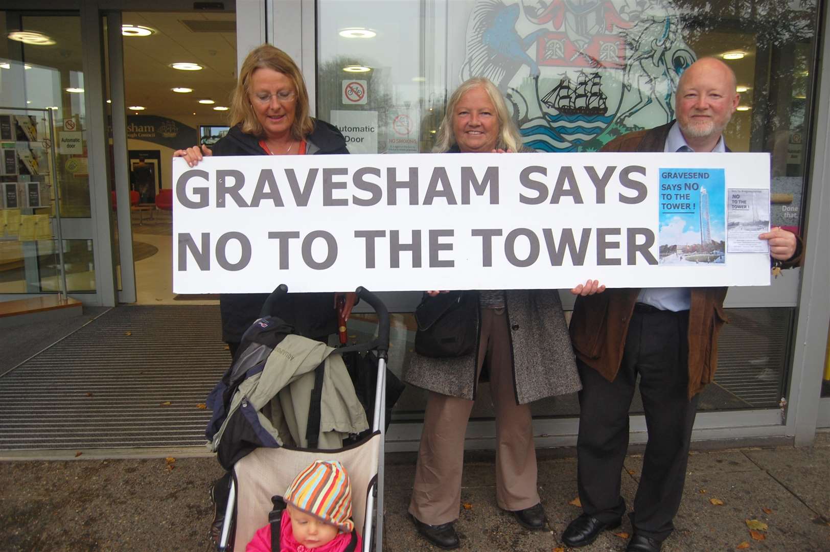 Martin McKay pictured with campaigners during the St Andrew's Gardens battle