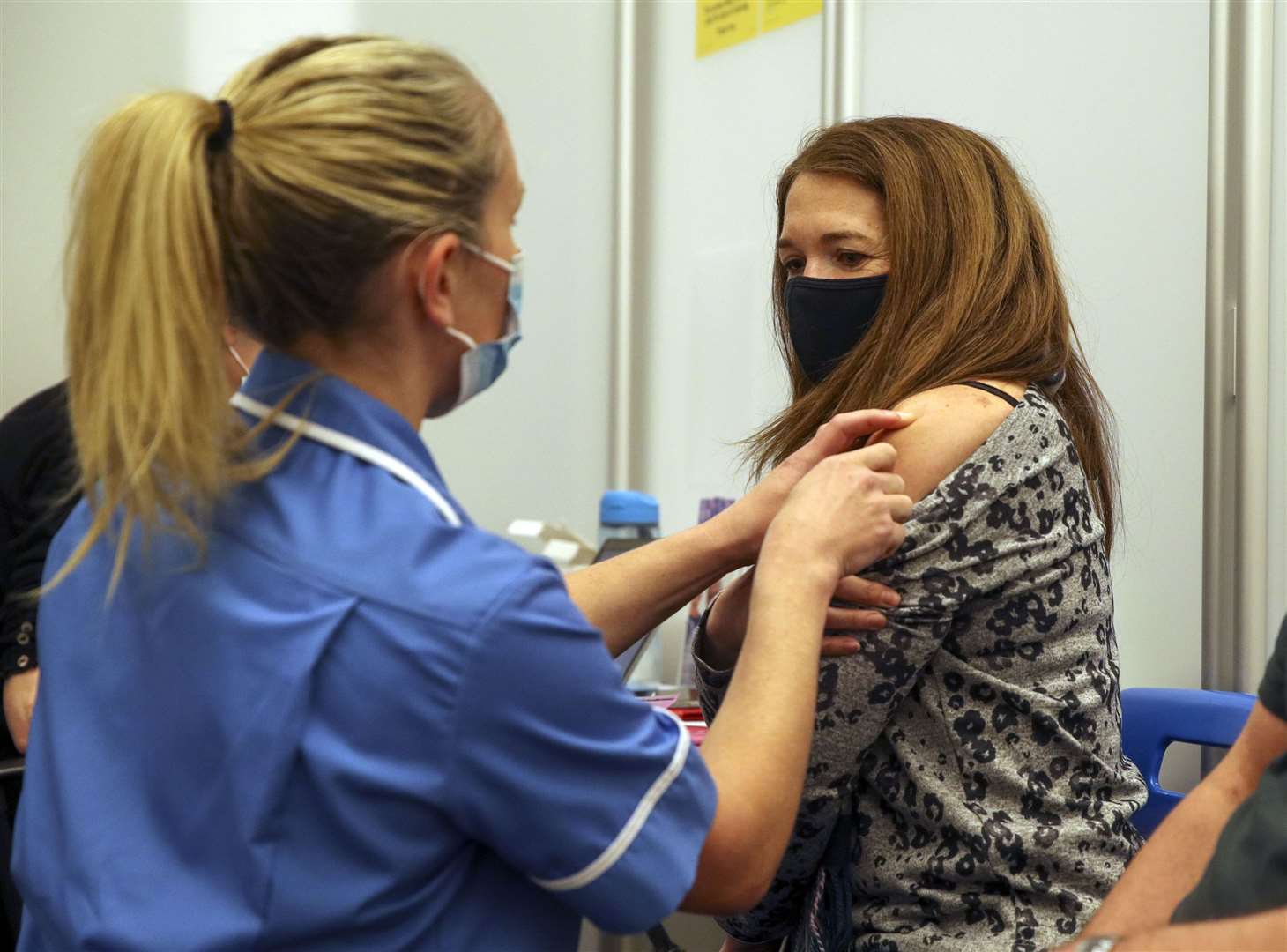 Caroline Nicolls was one of the first people in England to receive the Moderna jab as part of the mass vaccination programme (PA)